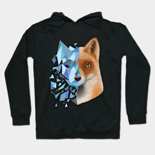 blue shattered fox Hoodie